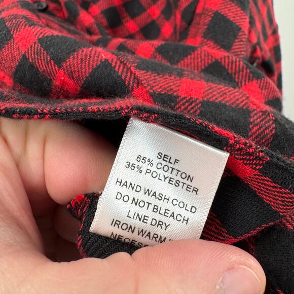 NWT Mittoshop red and black gingham plaid loose fit blouse - Picture 3 of 5
